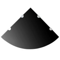  Hoekschap met chromen dragers zwart 45x45 cm glas