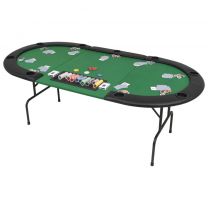  Pokertafel voor 9 spelers ovaal 3-voudig inklapbaar groen