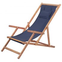  Strandstoel inklapbaar stof blauw