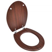  Toiletbril hard-close simpel ontwerp MDF bruin