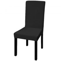 Hoes voor stoelen 6 stuks stretch (zwart)