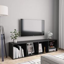  Boekenkast/tv-meubel 143x30x36 cm zwart