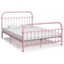  Bedframe metaal roze 160x200 cm