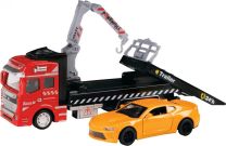 Toi-toys Sleepwagen met Auto Rood/oranje Metal