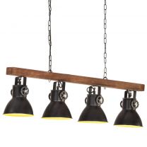  Plafondlamp industrieel E27 mangohout zwart