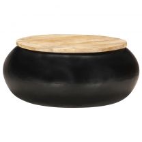  Salontafel 68x68x30 cm massief mangohout zwart