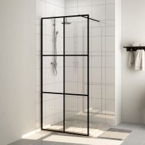  Inloopdouchewand 90x195 cm ESG-glas transparant en zwart