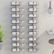  Wijnrekken 2 st wandmontage voor 9 flessen ijzer wit