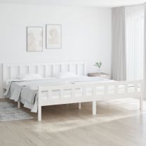  Bedframe massief hout wit 160x200 cm