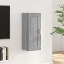  Wandkast 35x34x90 cm bewerkt hout grijs sonoma eikenkleurig