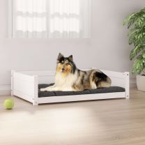  Hondenmand 95,5x65,5x28 cm massief grenenhout wit