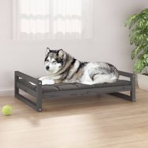  Hondenmand 105,5x75,5x28 cm massief grenenhout grijs