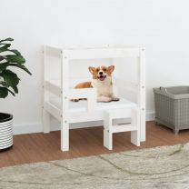  Hondenmand 55,5x53,5x60 cm massief grenenhout wit