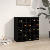  Wijnkast 56x25x56 cm massief grenenhout zwart
