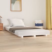  Bedframe massief grenenhout wit 90x200 cm