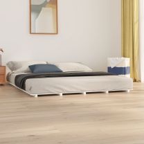 Bedframe massief grenenhout wit 200x200 cm