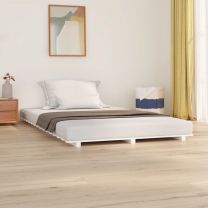  Bedframe massief grenenhout wit 120x200 cm