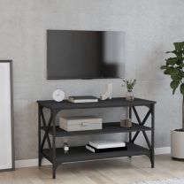  Tv-meubel 80x40x50 cm bewerkt hout zwart