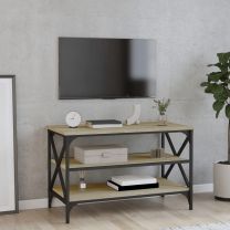  Tv-meubel 80x40x50 cm bewerkt hout sonoma eikenkleurig