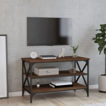  Tv-meubel 80x40x50 cm bewerkt hout bruineikenkleurig