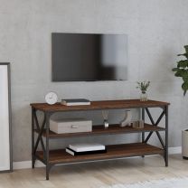  Tv-meubel 100x40x50 cm bewerkt hout bruineikenkleurig