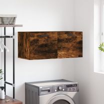  Wandkast 80x36,5x35 cm bewerkt hout gerookt eikenkleurig