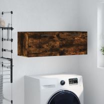  Wandkast 100x36,5x35 cm bewerkt hout gerookt eikenkleurig