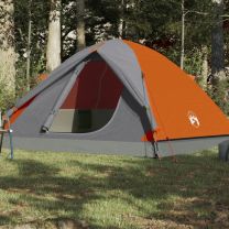  Tent 6-persoons 348x340x190 cm 190T taft grijs en oranje