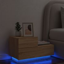  Nachtkastje met LED-verlichting 70x36x40,5 cm sonoma eikenkleur