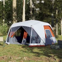  Tent met LED 443x437x229 cm grijs en oranje