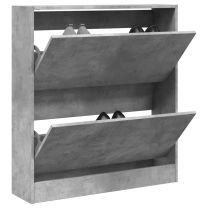  Schoenenkast 80x21x87,5 cm bewerkt hout betongrijs