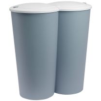 Dubbele vuilnisbak blauw, prullenbak, 2 x 25 liter - schade