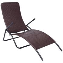  Inklapbaar ligbed poly rattan bruin