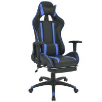  Bureau-/gamestoel verstelbaar met voetensteun blauw