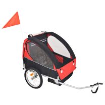  Fietstrailer 30 kg zwart en rood