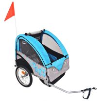  Fietstrailer 30 kg grijs en blauw