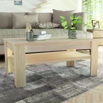  Salontafel 110x65x48 cm bewerkt hout eikenkleur