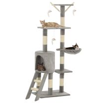  Kattenkrabpaal met sisal krabpalen 138 cm grijs