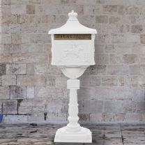  Staande brievenbus vintage stijl roestbestendig aluminium wit