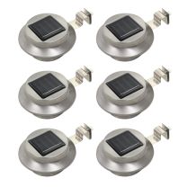  LED-solarlampen rond 12 cm wit 6 st