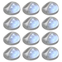  LED-wandlampen solar rond zilver 12 st