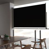  Tuinscherm uittrekbaar 140x300 cm zwart