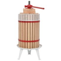  Fruit- en wijnpers met stoffen zak 24 L eikenhout