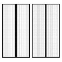  Insectendeurgordijnen 2 st magnetisch 210x100 cm zwart