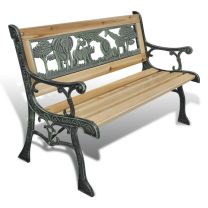  Tuinbankje voor kinderen 80x24 cm dierenprint