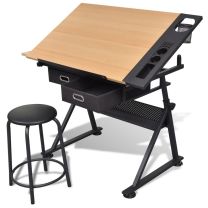  Tekentafel met 2 lades en kruk