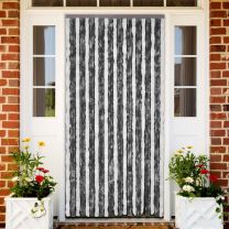  Vliegengordijn 100x220 cm chenille grijs en wit