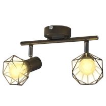  Plafondlamp met 2 LED's industrile stijl zwart