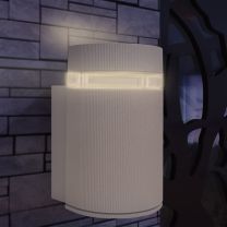  Wandlamp voor buiten halfrond grijs aluminium