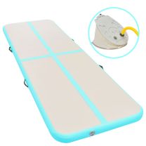  Gymnastiekmat met pomp opblaasbaar 800x100x10 cm PVC groen